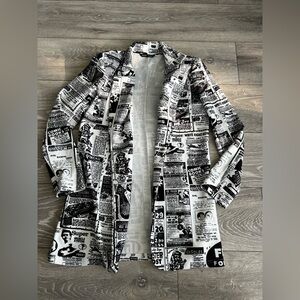 SHEIN Monochrome Graphic Print blazer